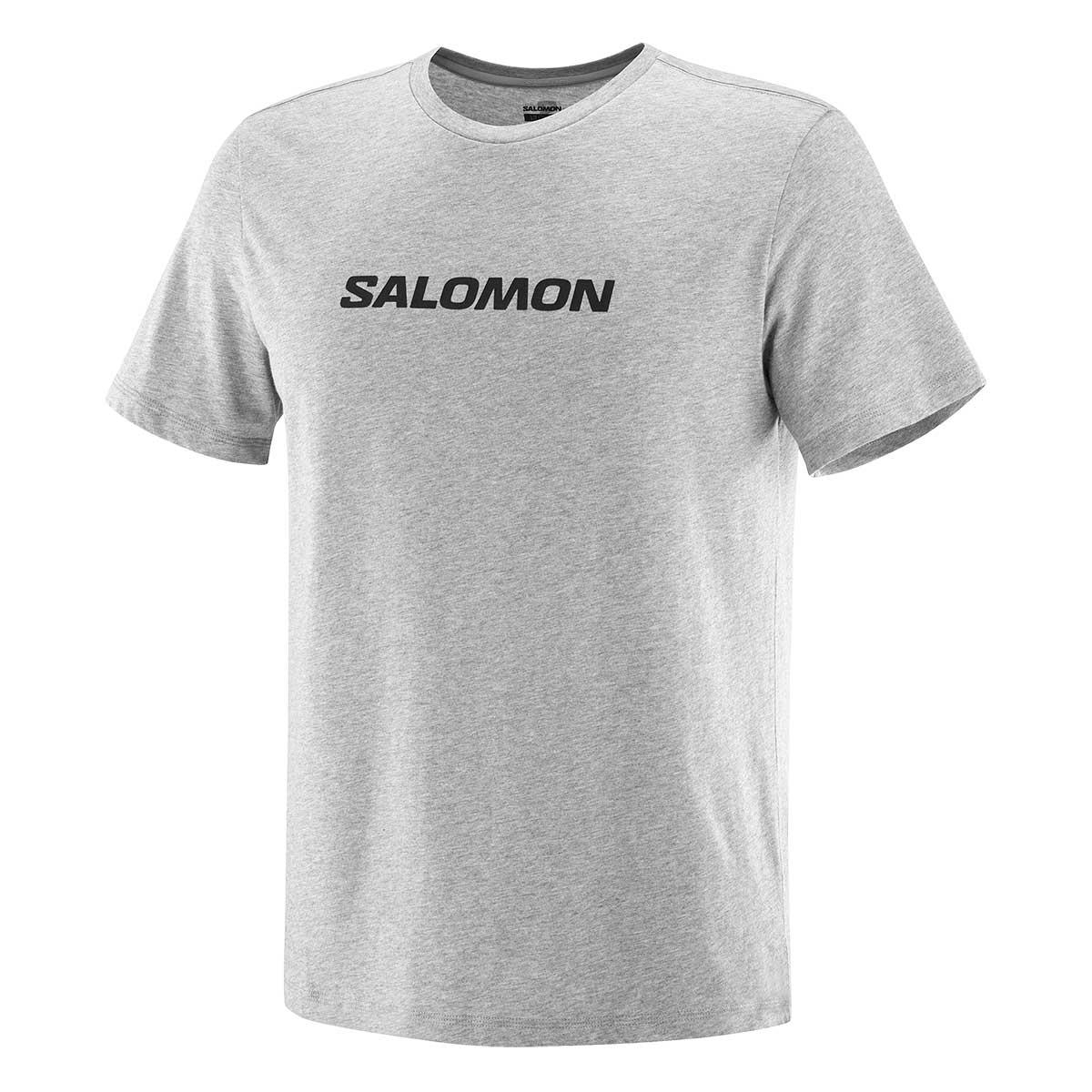 Salomon Logo Performance Short Sleeve Tee Men's in Heather Grey